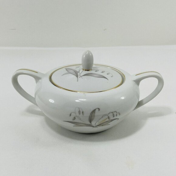 Vintage Golden Rhapsody Kaysons Sugar Bowl Storage Japan Lid Double Two Handles - Picture 1 of 12